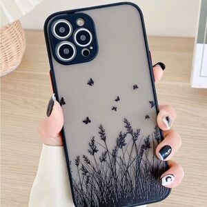⚠️Clearance IPhone 12 Pro Max Stylish Black Phone Case with Nature Design